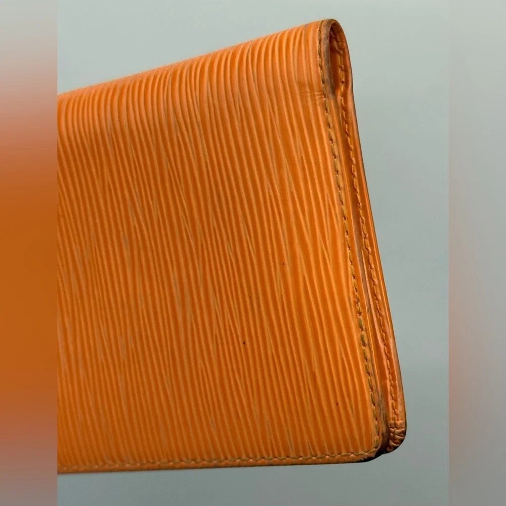Louis Vuitton orange epi leather long wallet/checkbook holder - Picture 5 of 13